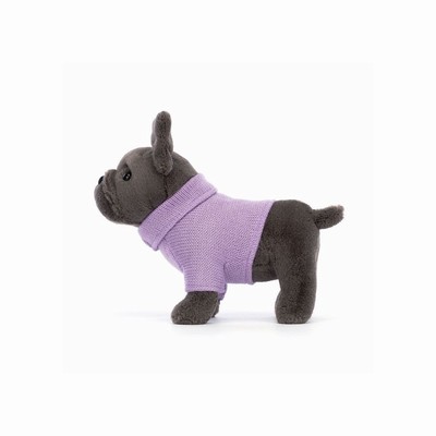 Jellycat Sweater French Bulldog Purple Dog UK | 06937QKRD